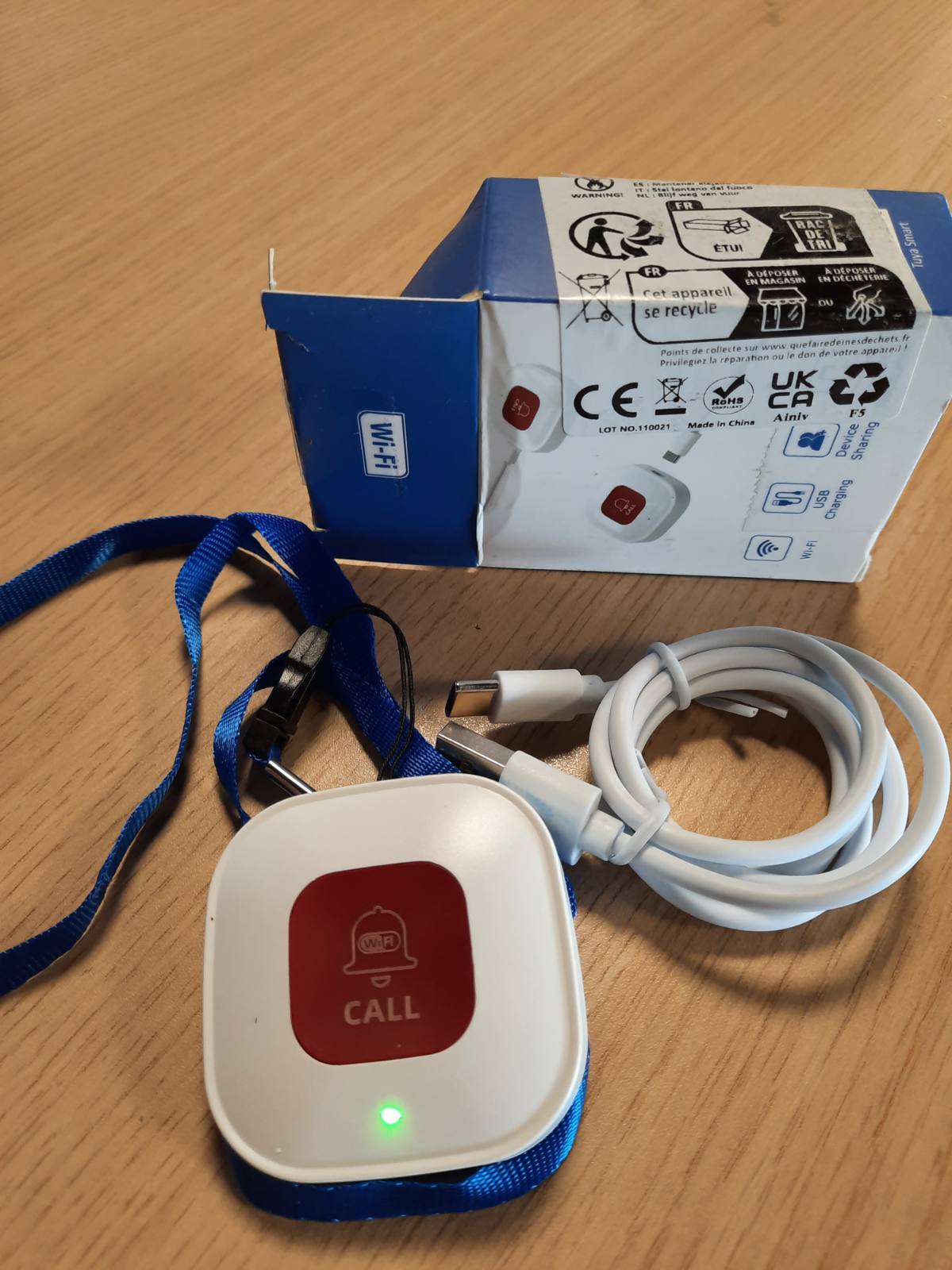 314507 - AINIV Butoni i alarmit të emergjencës Tuya WiFi Smart SOS për të moshuarit 1 cope