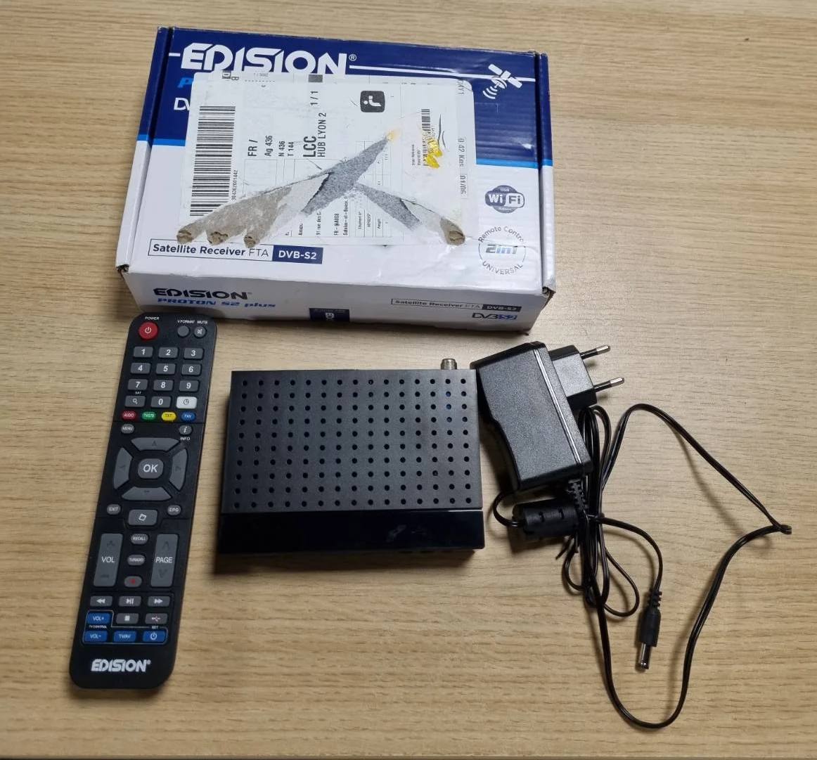 273429 - EDISION Marrës Satelitor Proton S2 Plus Full HD DVB-S2 FTA, Mbështetje Unicable, USB Wi-Fi, LAN, HDMI, SCART, SPDIF, IR, USB Media Player, Telekomandë 2-në-1