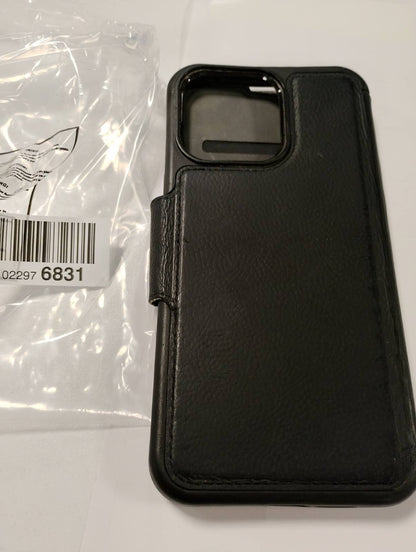 309848 - OTTERBOX Mbështjellëse Strada për iPhone 15 Pro Max me MagSafe, Rezistente ndaj goditjeve, Lëkurë Premium, 2 vende për karta, e zezë