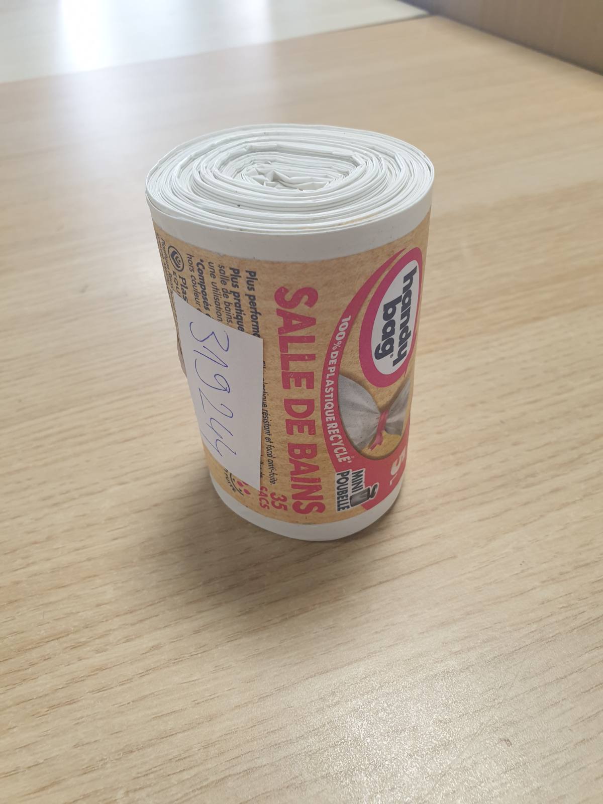 319244 - Qese mbeturinash me lidhëse 5L 100% plastikë e ricikluar 1 rrotull me 35 qese