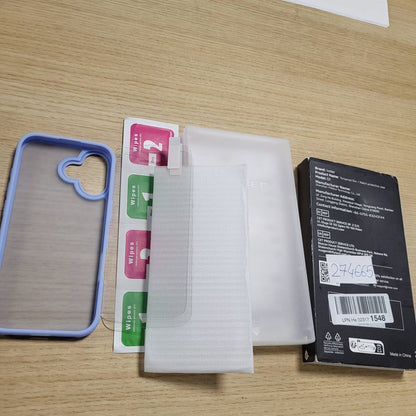 274665 - IVOLER Mbështjellëse mat për iPhone 17 me 2 pjesë mbrojtëse, Rezistente ndaj goditjeve të gradës ushtarake, Mbështjellëse e hollë me pjesën e pasme transparente dhe parakolp të përforcuar, blu e çelët