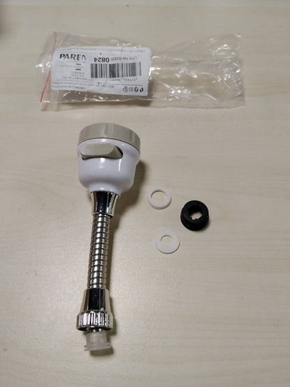 322734 - PARENCE Zgjatim fleksibël rubineti 360°, Aerator M22, 2 mënyra: spërkatje dhe dush, mbrojtëse uji e kromuar, e kthyeshme, e papërshkueshme nga uji, e përputhshme me lavamanët e kuzhinës dhe banjës