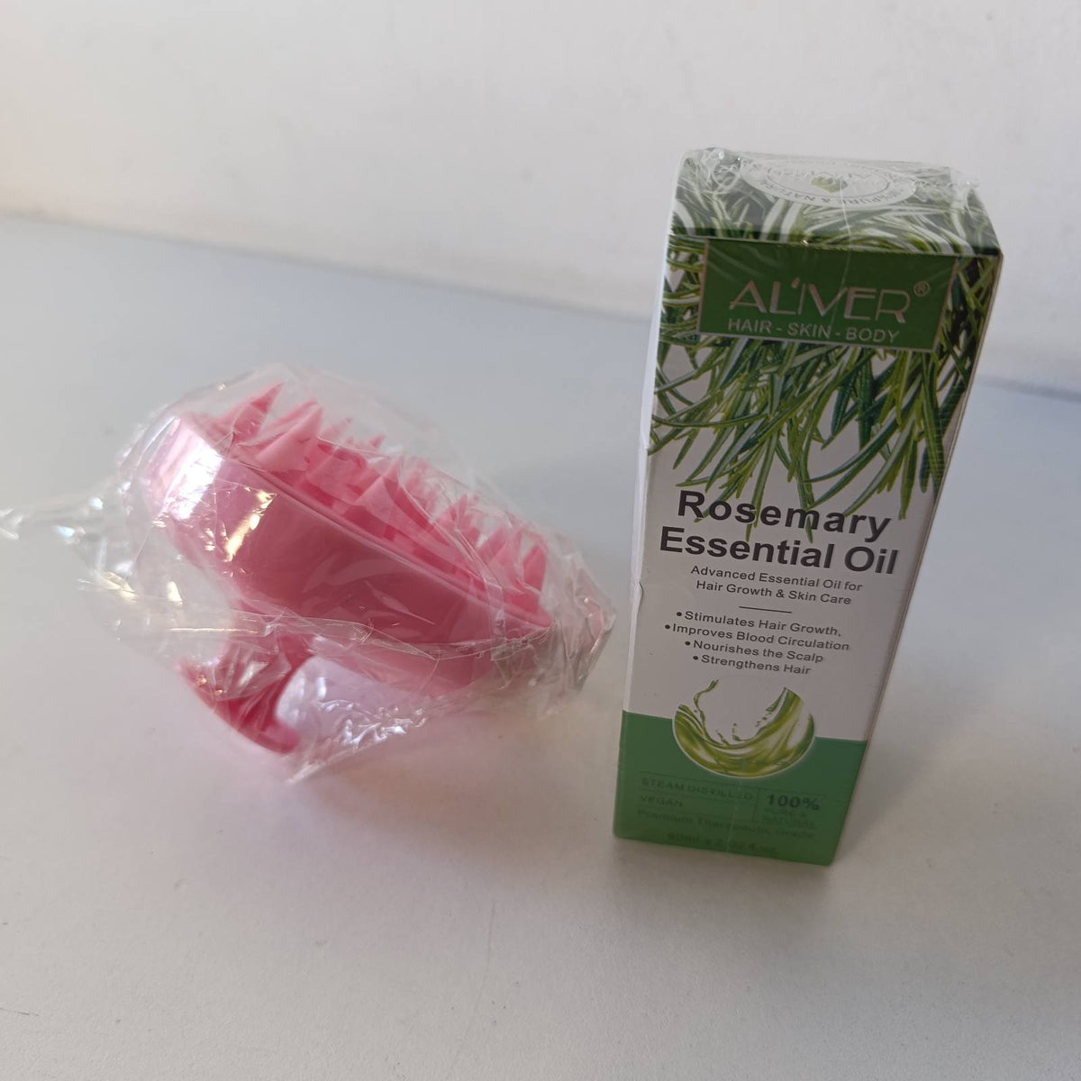 304091 - Vaj Rozmarine për Rritjen e Flokëve, 60ml, Lehtësim Natyral i Rënies së Flokëve, për Flokë të Tharë dhe të Dëmtuar, me Masazhues Skalpi prej Silikoni