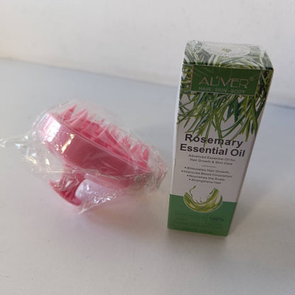 304091 - Vaj Rozmarine për Rritjen e Flokëve, 60ml, Lehtësim Natyral i Rënies së Flokëve, për Flokë të Tharë dhe të Dëmtuar, me Masazhues Skalpi prej Silikoni