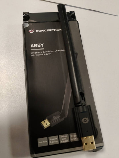 299581 - CONCEPTRONIC Adaptor USB Bluetooth 5.1 ABBY07B, me rreze të gjatë veprimi, antenë e jashtme