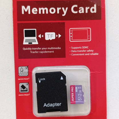 295898 - Kartë memorieje Micro SD 512GB Klasa 10 me adaptor SD, shpejtësi të lartë për tablet, kamerë, dron