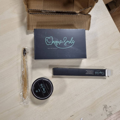 300432 - UNIQUE SMILE Kit zbardhues dhëmbësh me cilësi të lartë, provë 100-ditore pa rrezik, pako gjithçka-në-një për zbardhjen e dhëmbëve, set premium