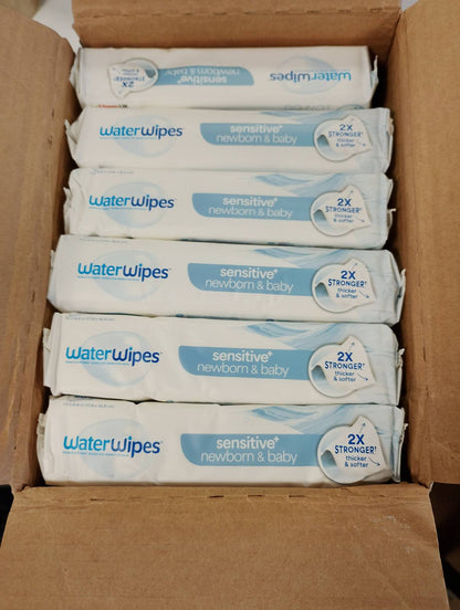 300346 - WATERWIPES Sensitive+ Peceta për të porsalindur dhe foshnje, 1080 copë (18 pako), pastrim 3 në 1, kujdes, mbrojtje, 99.9% ujë, pa aromë