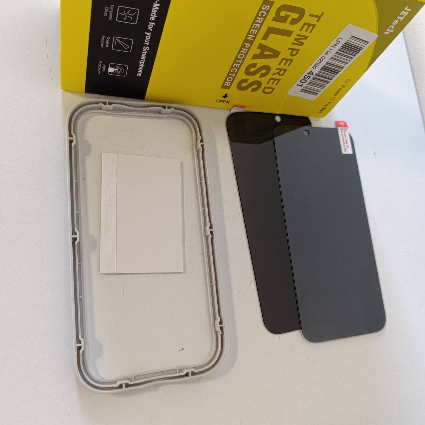 277202 - JETech Mbrojtës Ekrani Anti-Spy për iPhone 17 Pro Max 6.9 inç, Fletë Qelqi e Temperuar, Pako me 2 copë