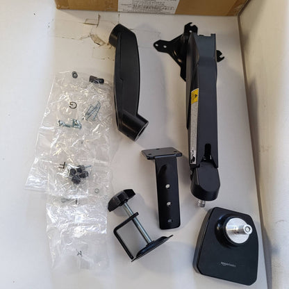 320039 - AMAZON BASICS Mbështetëse për tavolinë për monitor kompjuteri, krah monitori me sustë gazi, e rregullueshme, për monitorë deri në 27 inç (68.6 cm), e zezë