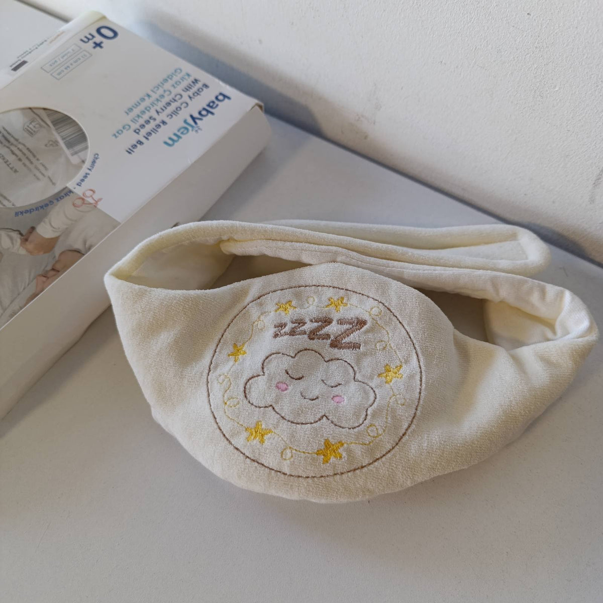 317753 - BABYJEM Jastëk me bërthamë qershie, madhësi të rregullueshme, për foshnje, 100% pambuk, i bardhë