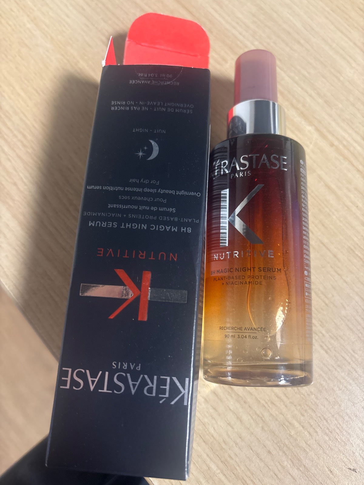 316107 - KERASTASE Nutritive Serum për Flokët 8H Magic Night, 90 ml, ushqen dhe mbron nga lagështia, përmban proteina bimore dhe niacinamide