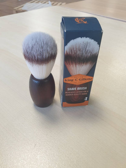 318107 - KING C. GILLETTE Furçë rroje për meshkuj, ngjyrë kafe, dorezë druri