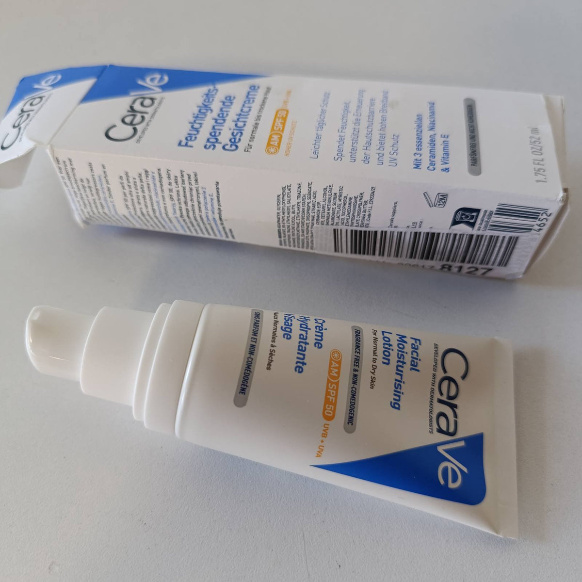 317392 - CERAVE Krem hidratues për fytyrën me SPF 50, 52 ml, me 3 ceramide, niacinamidë dhe vitaminë E