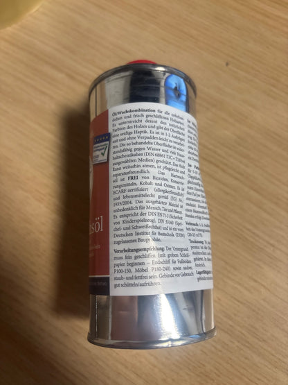 317737 - OLI-NATURA Vaj dylli i fortë për dru, 0.25L, pa ngjyrë-natyrale, i çertifikuar i sigurt për ushqim