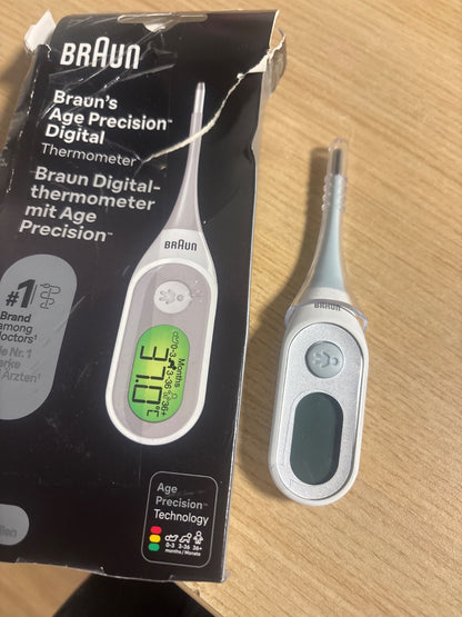 318069 - BRAUN Termometër dixhital preciz PRT2000 | Shkop dixhital për Oral, Rektal ose Nën sqetull | I përshtatshëm për foshnje dhe fëmijë