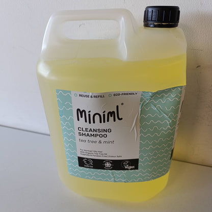 316097 - Shampo Miniml Natyrale Eko për Flokë, Pako Mbushëse me Pemë Çaji dhe Mente, Pa Mizori, Shampo Vegan