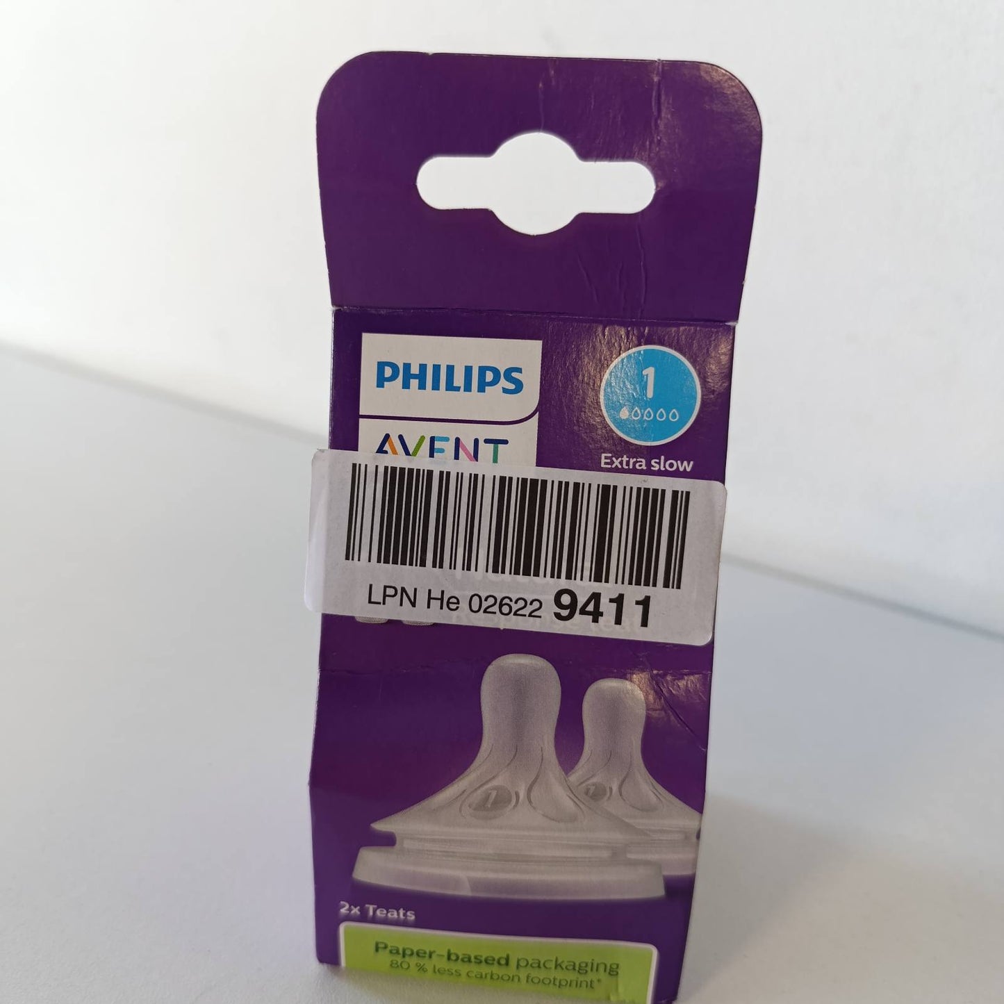 318902 - PHILIPS AVENT Thitha Natural Response – 2 thitha për shishe me shpejtësi rrjedhjeje 1, për të porsalindur nga 0 muaj, pa BPA (Modeli SCY961/02)