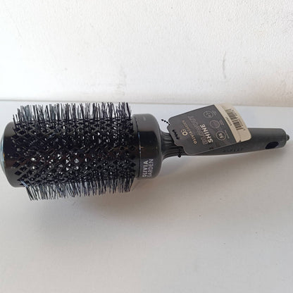 316881 - OLIVIA GARDEN Furçë Expert Blowout Shine, E zezë, 55 mm, Furçë qeramike e rrumbullakët antistatike për floke me shkëlqim