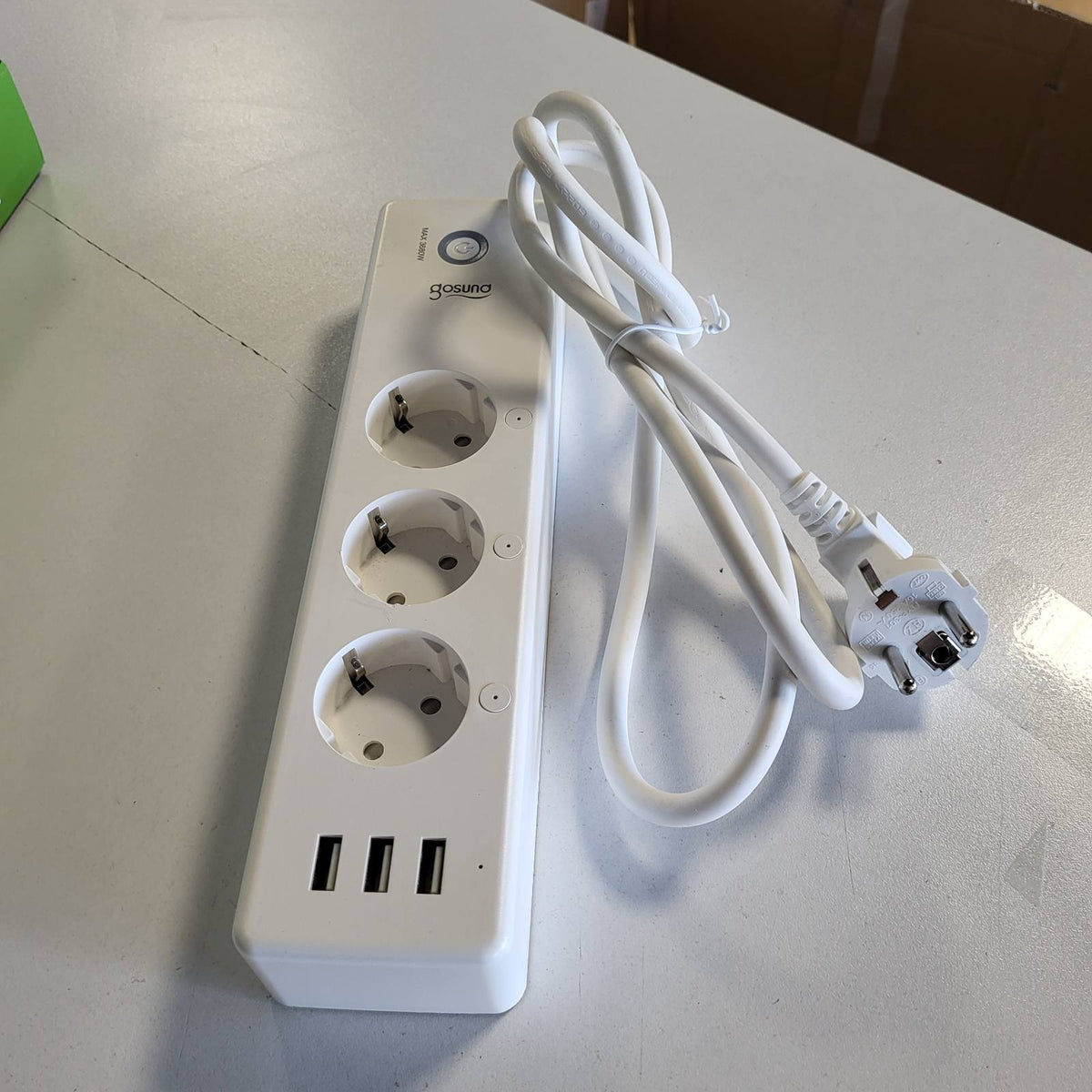 320017 - GHOME Shirit elektrik inteligjent Smart Alexa me 3 priza dhe 3 porta USB, prizë WiFi e programueshme, monitorim të energjisë, funksion kohëmatësi, i pajtueshëm me Alexa dhe Google Home