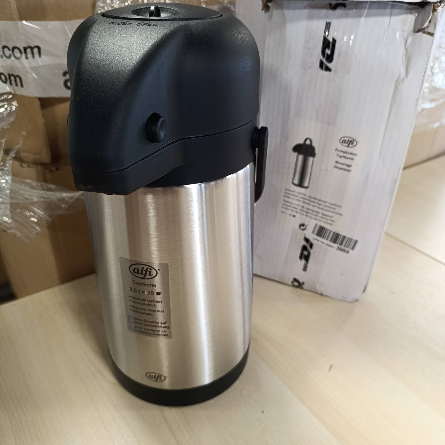 195362 - ALFI Kana me Pompë Modeli 0837205250, Çelik Inox me Përfundim Mat, Kapacitet 2.5L