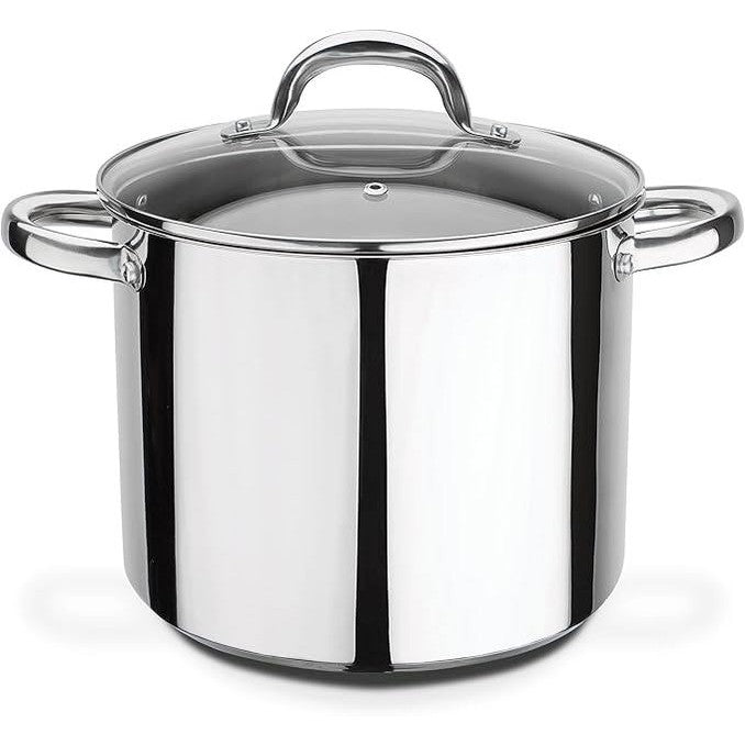 183879 -  GSW - Tenxhere përimesh MONTREAL, me kapak, doreza metalike të sigurtë, e përshtatshme për induksion dhe furrë, Ã‡elik inox, 24 cm, Argjendtë/Transparente