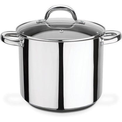 183879 -  GSW - Tenxhere përimesh MONTREAL, me kapak, doreza metalike të sigurtë, e përshtatshme për induksion dhe furrë, Ã‡elik inox, 24 cm, Argjendtë/Transparente