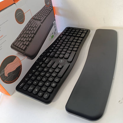 273444 - MOBILITY LAB Tastierë Ergonomike Pa Tel me Mbështetëse Magnetike për Kyçin, Dizajn i Rehatshëm dhe Qëndrim Natyral, Pjerrësi e Rregullueshme, Tastierë Numerike + 16 Taste Shkurtoret, E Përputhshme me Windows