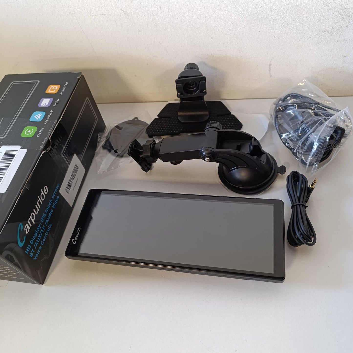 319507 - CARPURIDE V92, Radio Portative Pa Tel për Makinë me CarPlay dhe Android Auto, Ekran me Prekje HD 10.26 inç 1080P me BT 5.0, Montim me Lidhje Pasqyre për Panelin e Kamionit/RV-së