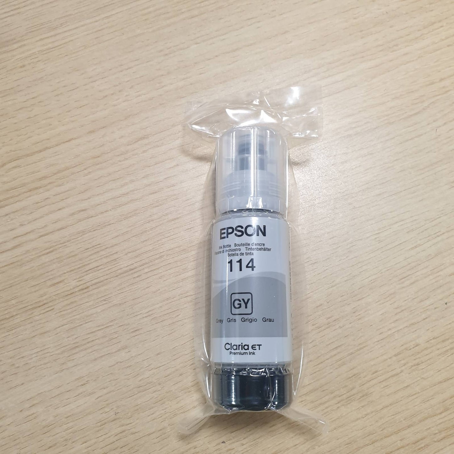 320241 - EPSON Shishe boje origjinale EcoTank 114, Gri, kapacitet i lartë – deri në 6,200 faqe, i pajtueshëm me modelet ET-8500 / ET-8550