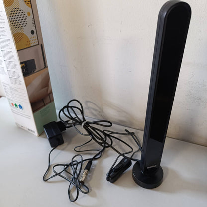 276502 - HAMA Antenë e Brendshme, marrëse radioje dixhitale DAB/DAB+ dhe FM, amplifikim aktiv deri në 30 dB, kabllo 1.5m, prizë F mashkull, energji rrjeti, ngjyra e zezë