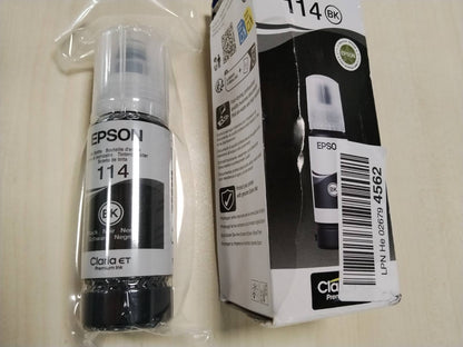 310247 - EPSON Shishe boje origjinale EcoTank 114, e zezë, Rendiment i lartë – deri në 6,700 faqe, e pajtueshme me ET-8500 / ET-8550