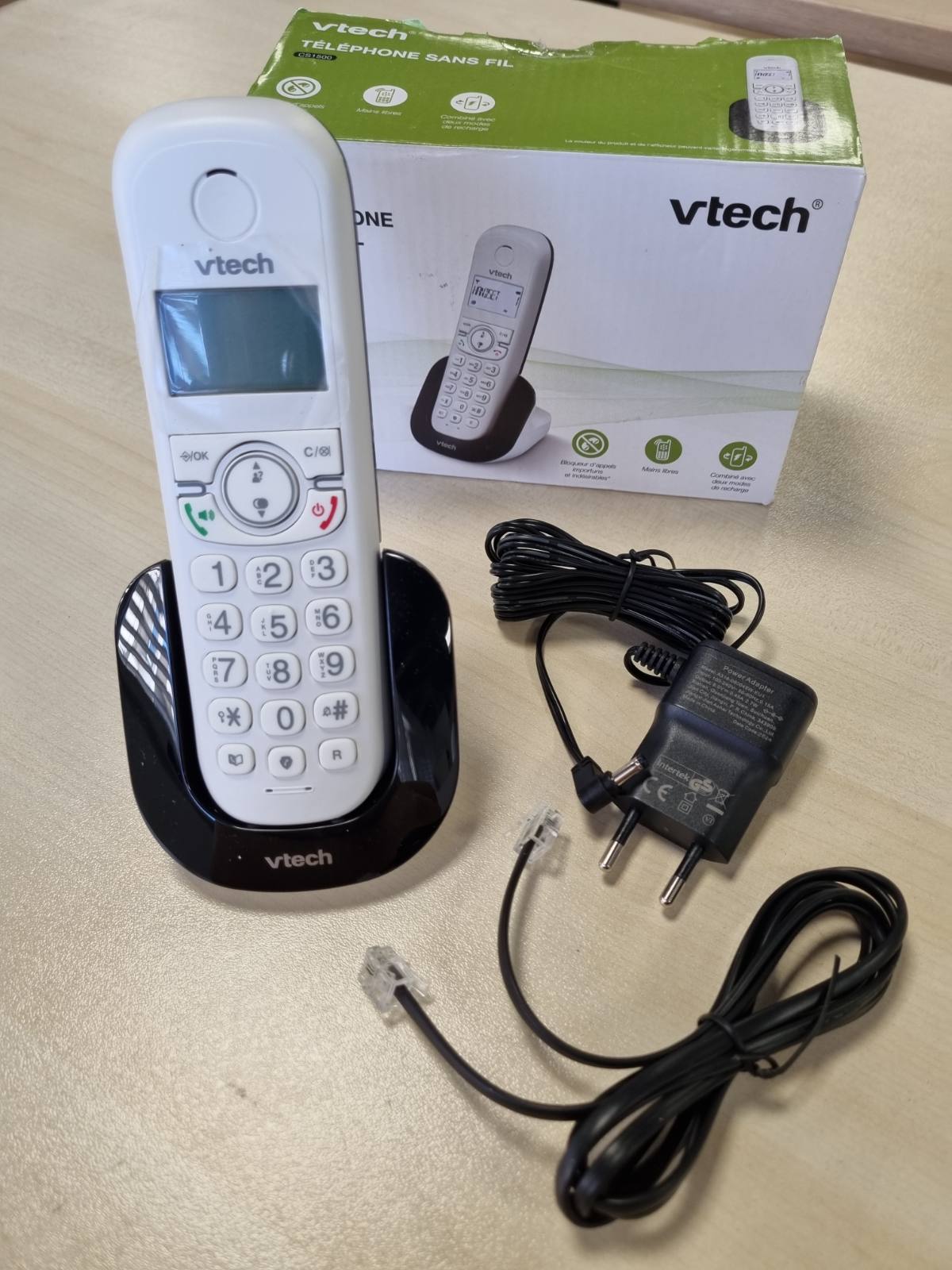 320145 - VTECH Telefon pa Tel DECT CS1500, Karikim Dyfishtë, Bllokim Thirrjesh, Identifikim Thirrësi, Ekran me Ndriçim, Tastierë