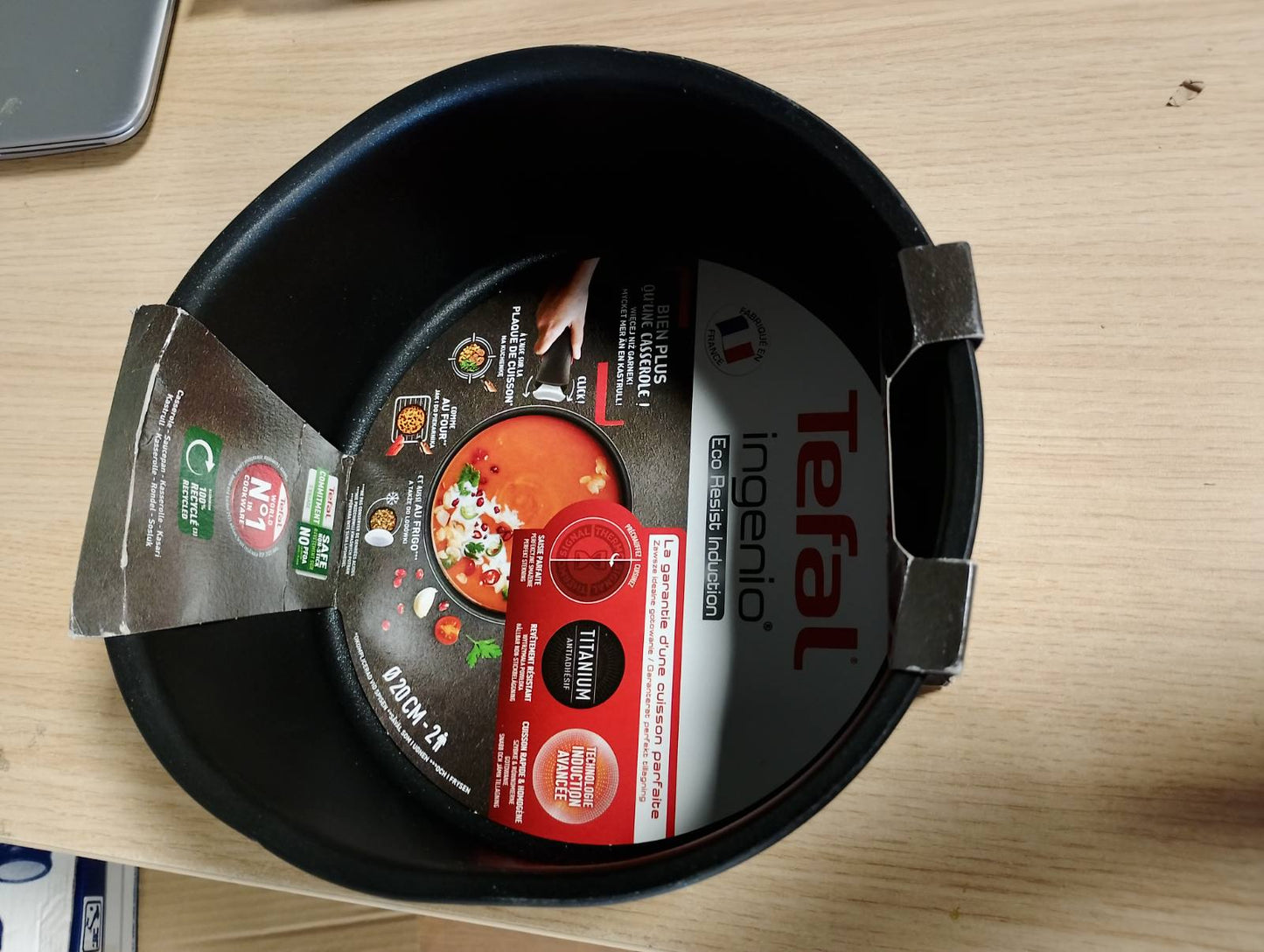195639 - TIGAN TEFAL INGENIO, 20cm, i Pajtueshëm me Induksionin, Shtresë Jo-Ngjitëse, Tregues i Fillimit të Gatimit, i Grumbullueshëm, i Sigurt për Lavastovilje, i Prodhuar në Francë, Rezistent Ndaj Mjedisit L3973002