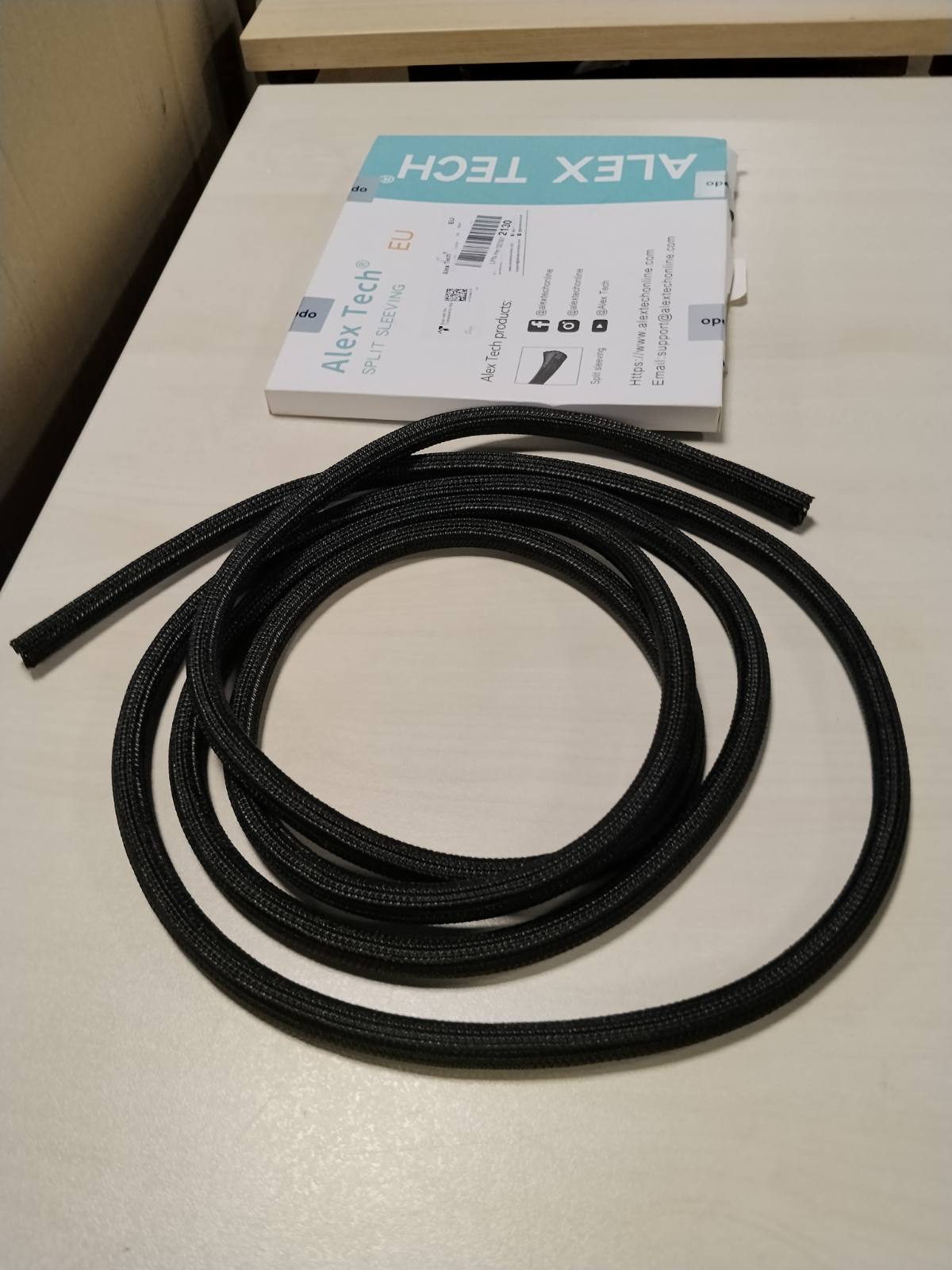 299994 - ALEX TECH 13mm-3.1m Mbulesë Kablli Vetë-Mbyllëse, Mbulesë Kablli e Thurur, e Zezë, Për TV, Kompjuter, Kinema në Shtëpi, Kabllo Automobilash, Shtëpi dhe Zyrë