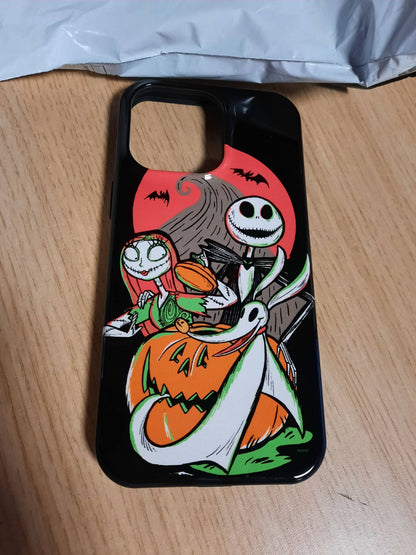 232546 - Këllëf për iPhone 14 Pro Max Disney 100 – Nightmare Before Christmas me Jack & Sally, dizajn Halloween.