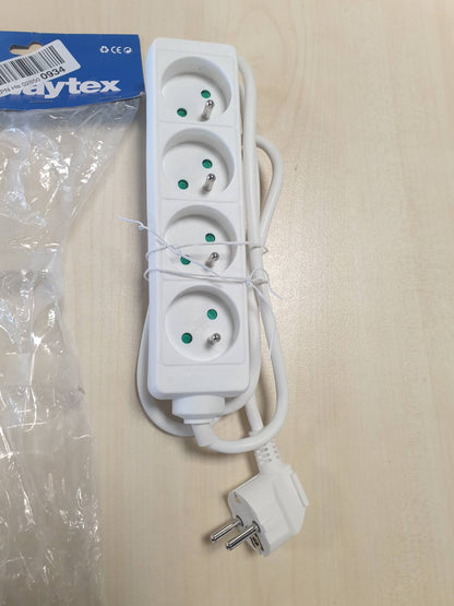 267329 - Waytex Shirit elektrik 52112 me kabllo me 4 priza, 1.5m i bardhë
