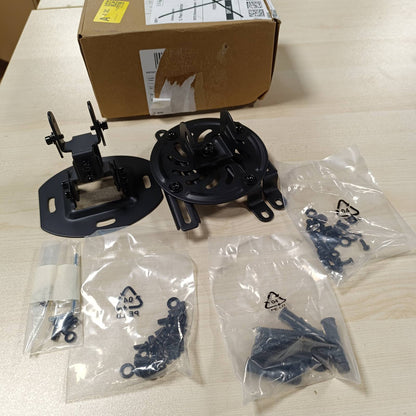 266835 - Connecto Montim në Tavan për Projektorë, i Anueshëm (+/-15°), Rrotullohet 360°, Distanca nga Tavani 15 cm, Ngarkesa Maksimale 13.5 kg, Diapazoni 5.4-32 cm, E Zezë