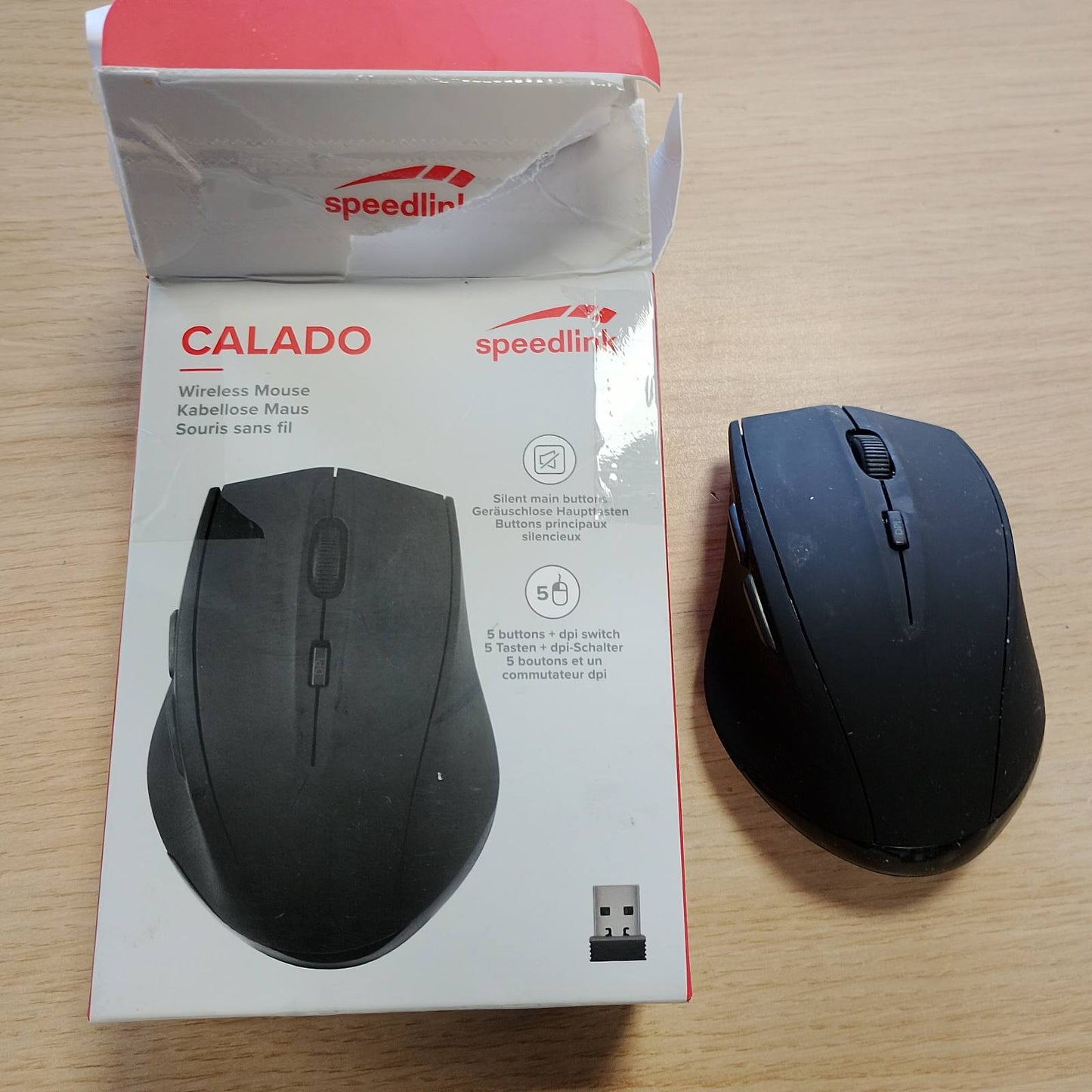 273659 - SPEEDLINK CALADO Silent Mouse - Maus pa Tel i Heshtur, Butona të Heshtur, i Zi
