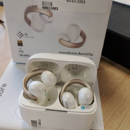 272732 - ANKER Soundcore AeroClip, kufje Bluetooth me vesh të hapur, 4 mikrofonë, altoparlantë 12 mm, dizajn me unazë të hapur