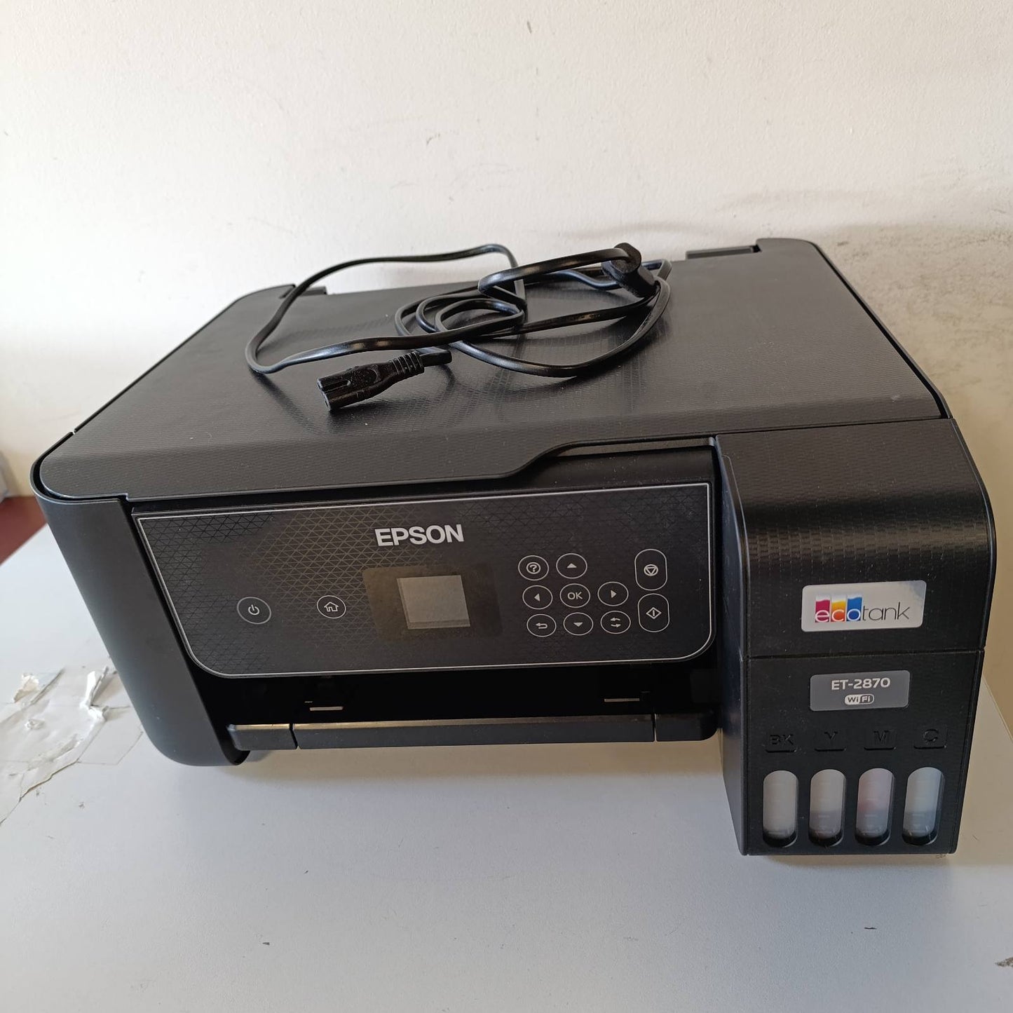 272643 - EPSON ECOtank ET-2870, Printer me Depozitë Boje, Wi-Fi, A4, Printim, fotokopjim, skanim, Ekran LCD 3.7 cm, përfshin bojë deri në 3 vjet