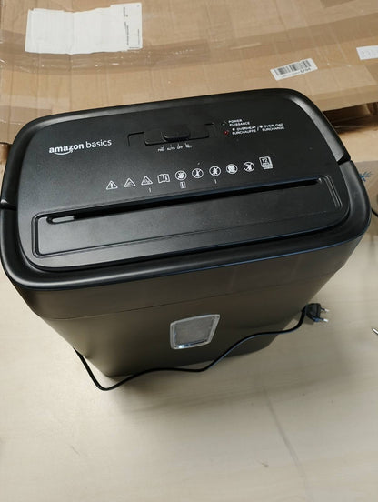 273024 - AMAZON BASICS Shredder letre dhe kartash krediti me prerje tërthore, 12 fletë (Model i ri), i zi