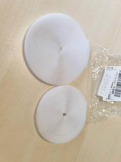 277168 - Set me kapëse me grep dhe lak, 10 mm × 5 m, najloni-poliester, i bardhë