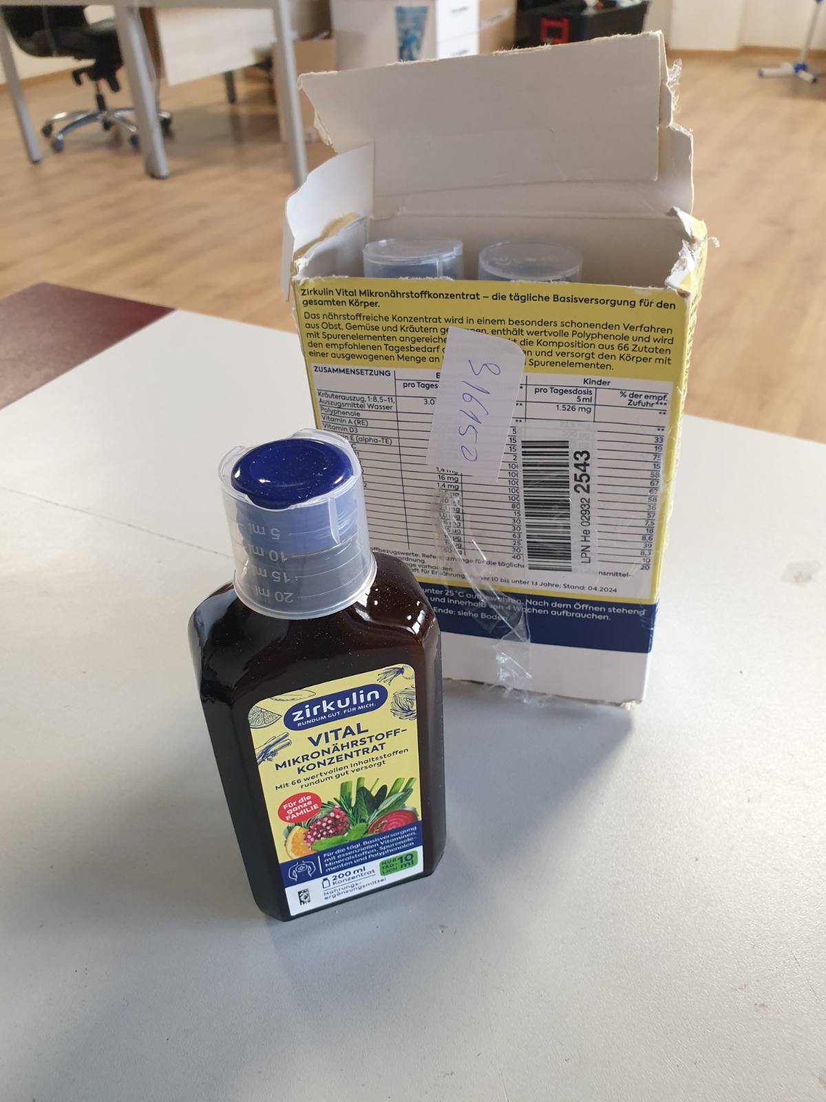 316150 - ZIRKULIN Koncentrat Mikronutrientësh 3x200ml, furnizim 60-ditor, 66 substanca jetësore