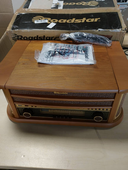 272630 - ROADSTAR Gramafon HIF-1993 BT, Sistem kompakt retro me CD player, Bluetooth, kasetofon, USB, radio, funksion kodimi direkt