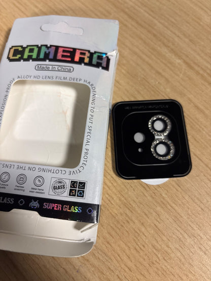 320624 - KUCHEED Mbrojtës i lenteve të kamerës për iPhone 12/12 Mini, Qelq i temperuar 9H, Fletë unazore metalike