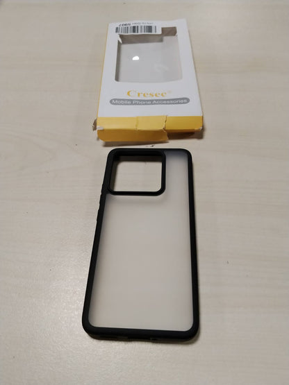 296370 - CRESEE Mbrojtëse e Fortë Mat Transparente për Xiaomi 14T, Parakolp Fleksibël TPU, Rezistent ndaj Goditjeve, e Zezë