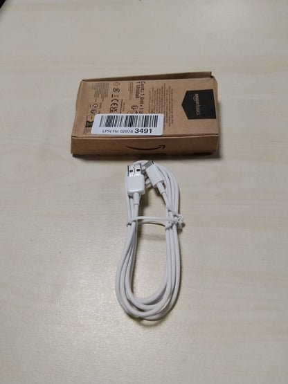 296417 - AMAZON BASICS KABLLO KARIKIMI TË SHPEJTË USB-C në USB-A 2.0, shpejtësi 480 Mbps, i çertifikuar USB-IF, për Apple iPhone 16/15, iPad, Samsung Galaxy, tableta, laptopë, 1.8 m, i bardhë
