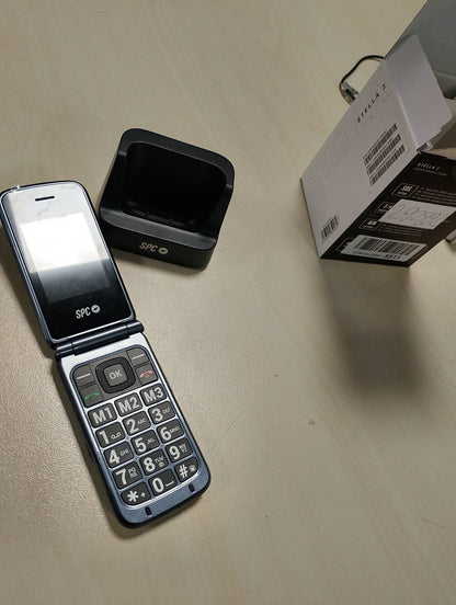 292892 - SPC STELLA 2 - Telefon celular me palosje për të moshuarit, butona të mëdhenj, i lehtë për t’u përdorur, zile inteligjente, njoftime inteligjente, konfigurim në distancë, buton SOS, USB-C, 3 vende për ruajtje direkte