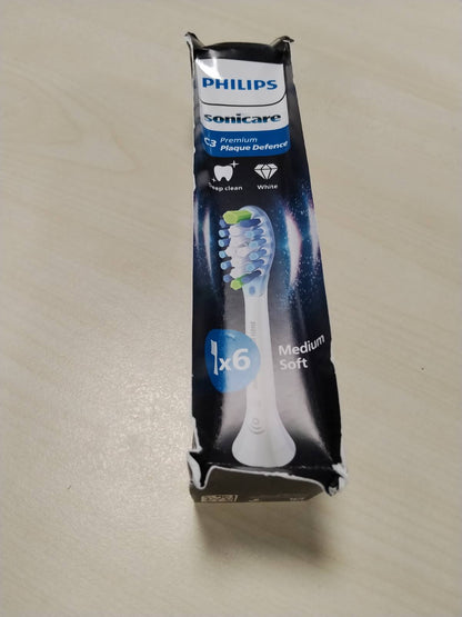 302817 - PHILIPS Sonicare C3 Premium Plaque Defense, Koka Furçe Zëvendësuese Origjinale, e Bardhë, Pako me 6 Furça, HX9046/87